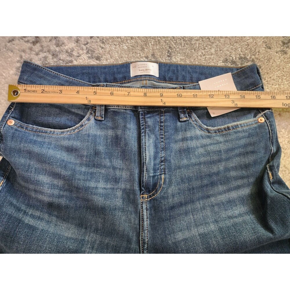 NEW LC Lauren Conrad Jeans Women 10 Blue High Rise Super Skinny Stretch Denim - Picture 5 of 10